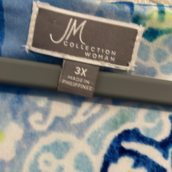 Blue and Green Patterned Women's Top - Picture 2 of 6